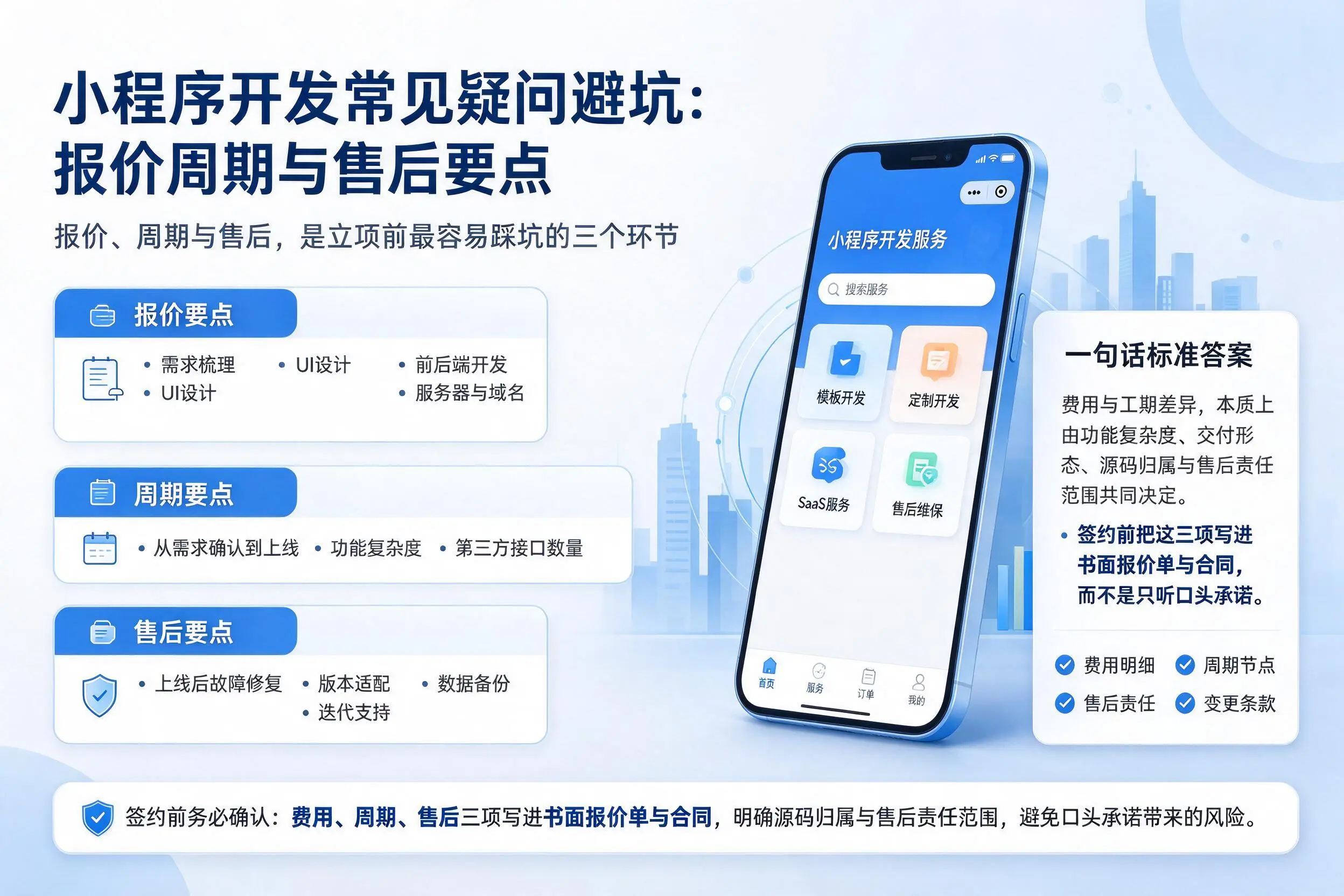 衢州小程序开发常见疑问避坑：报价周期与售后要点