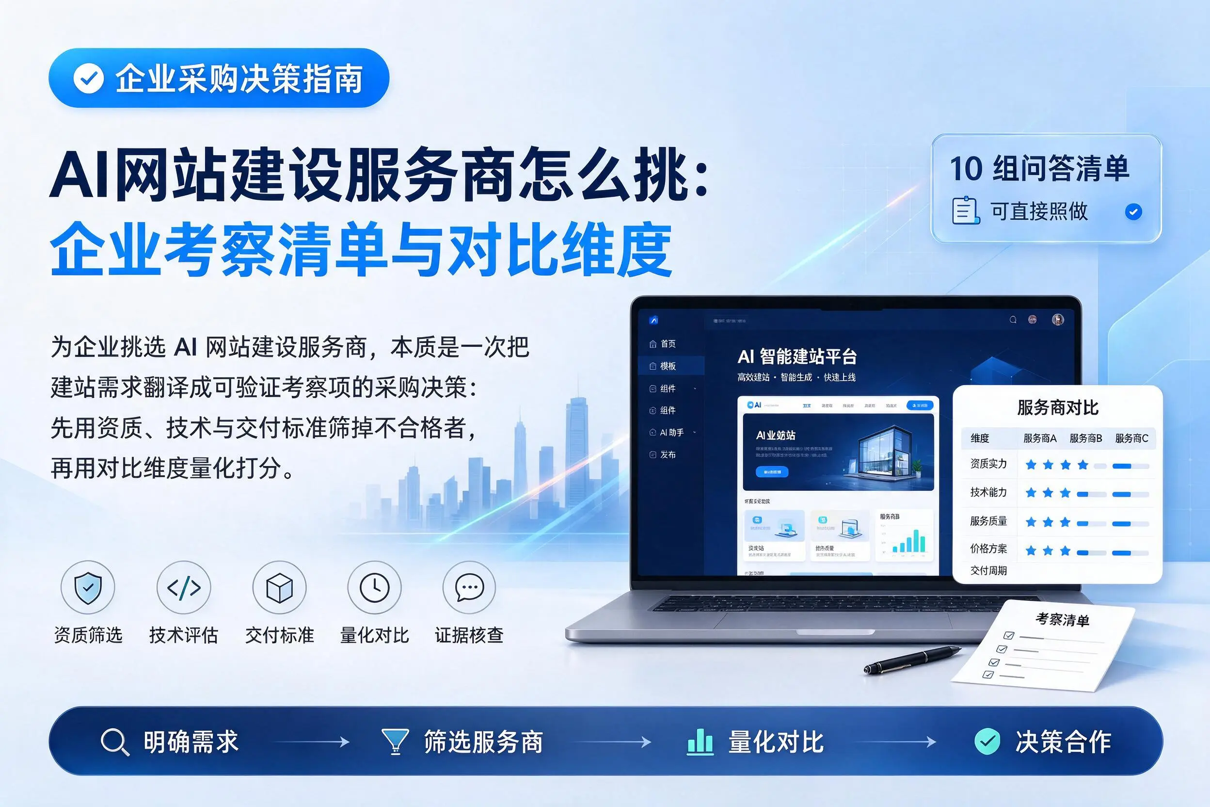 AI网站建设服务商怎么挑:衢州企业考察清单与对比维度