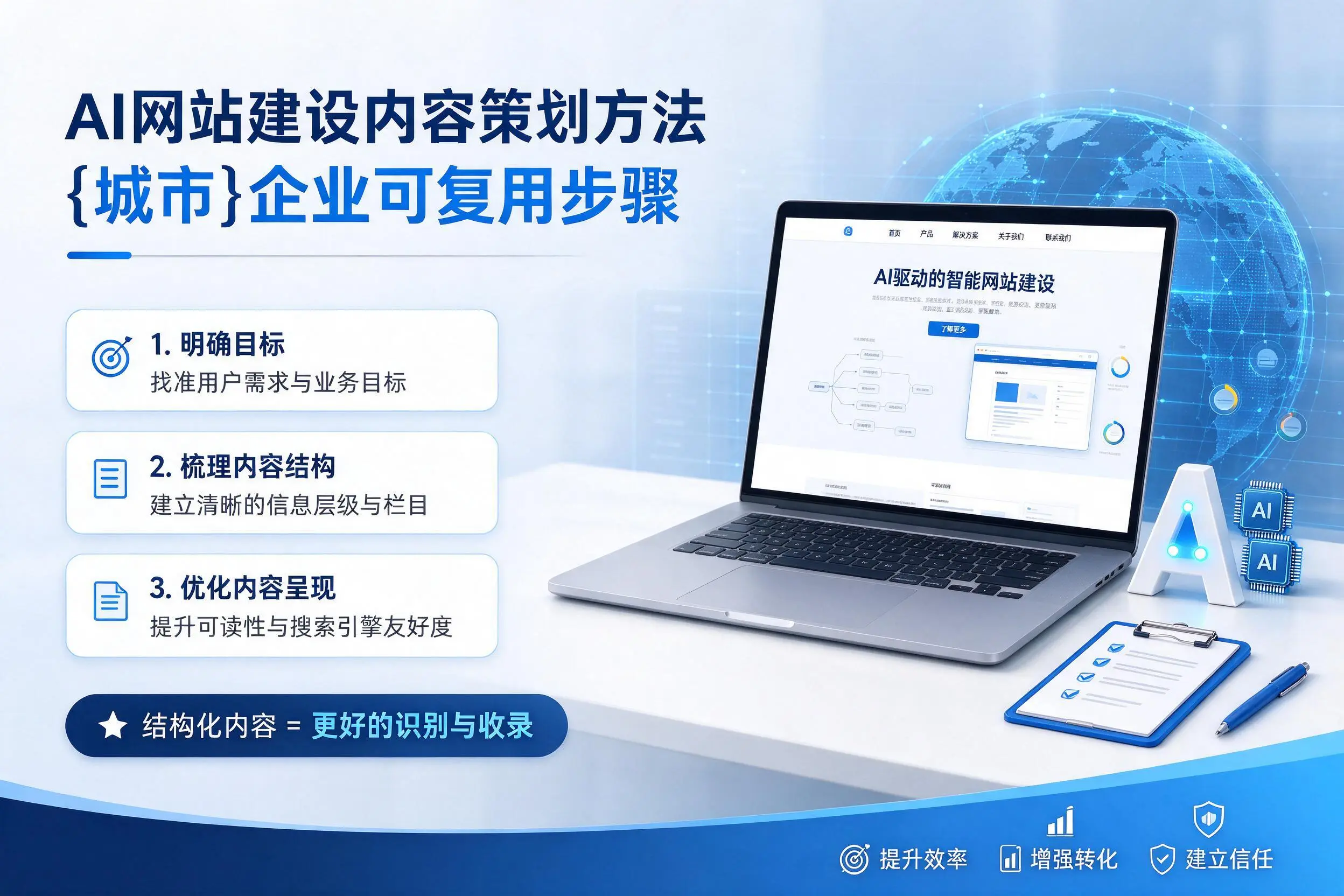 AI网站建设内容策划方法,衢州企业可复用步骤