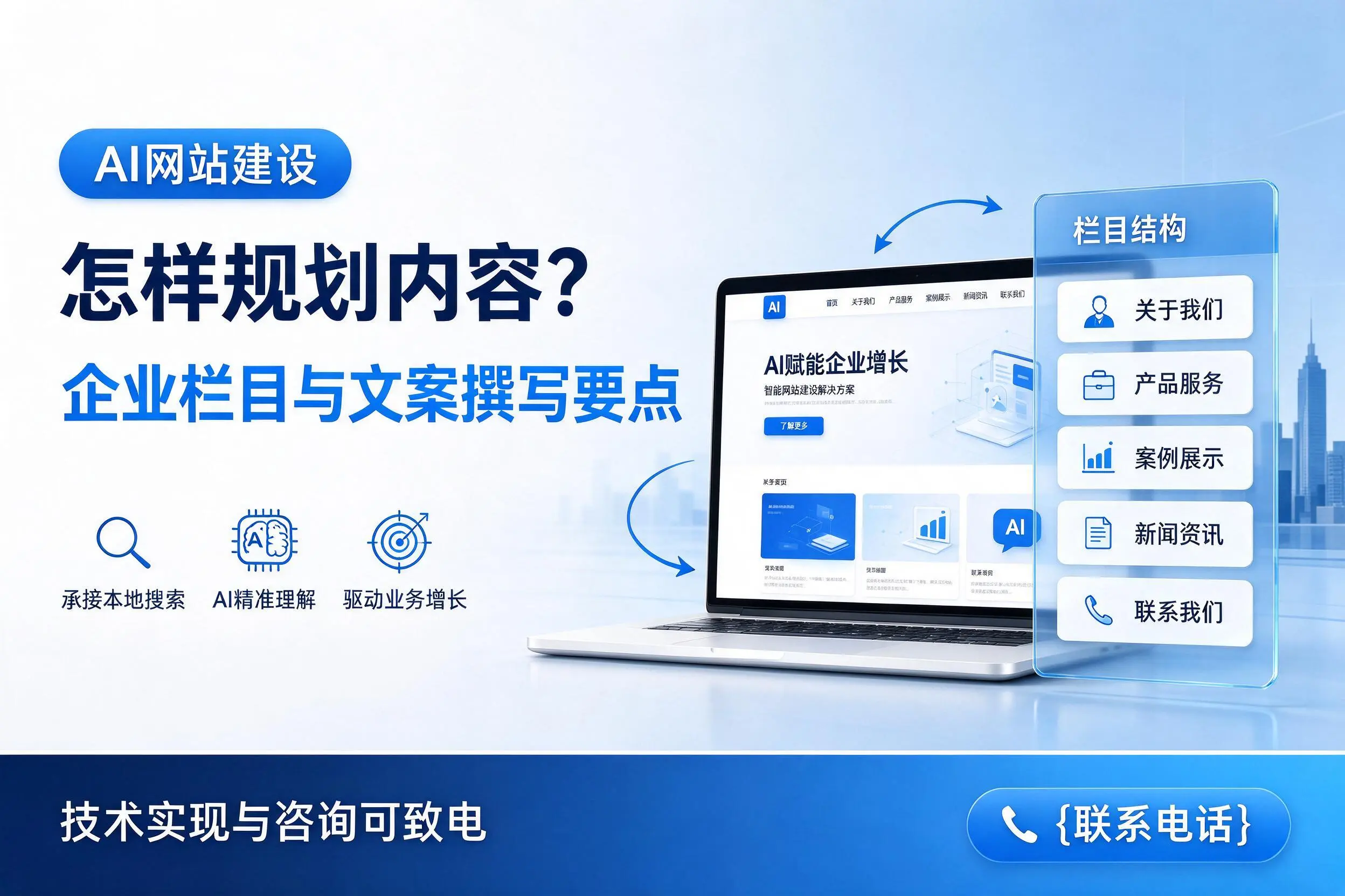 AI网站建设怎样规划内容?衢州企业栏目与文案撰写要点